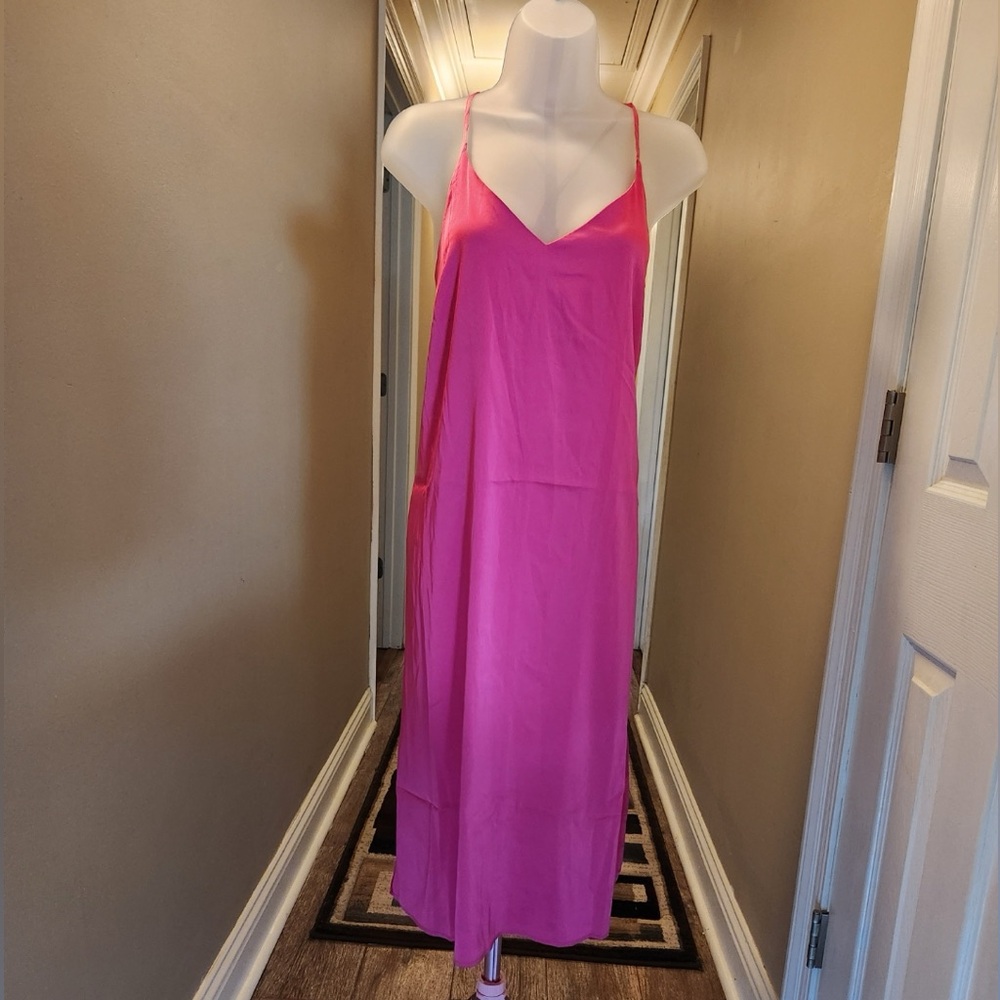 Vibrant Pink Spaghetti Strap Dress
